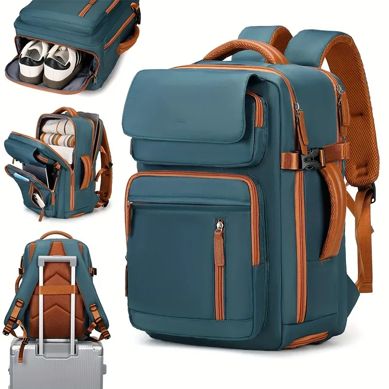 sac à dos de voyage pour femme avec compartiment à chaussures adapté pour ordinateur portable de 15,6 pouces, sac à dos à bandoulière réglable