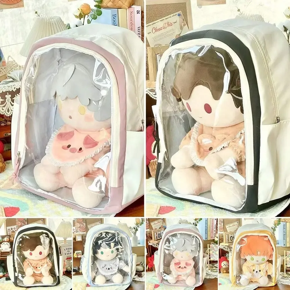 sacs à dos ita pour poupées d'affichage portables, sac à dos transparent jk de grande capacité avec fermeture éclair pour étudiants