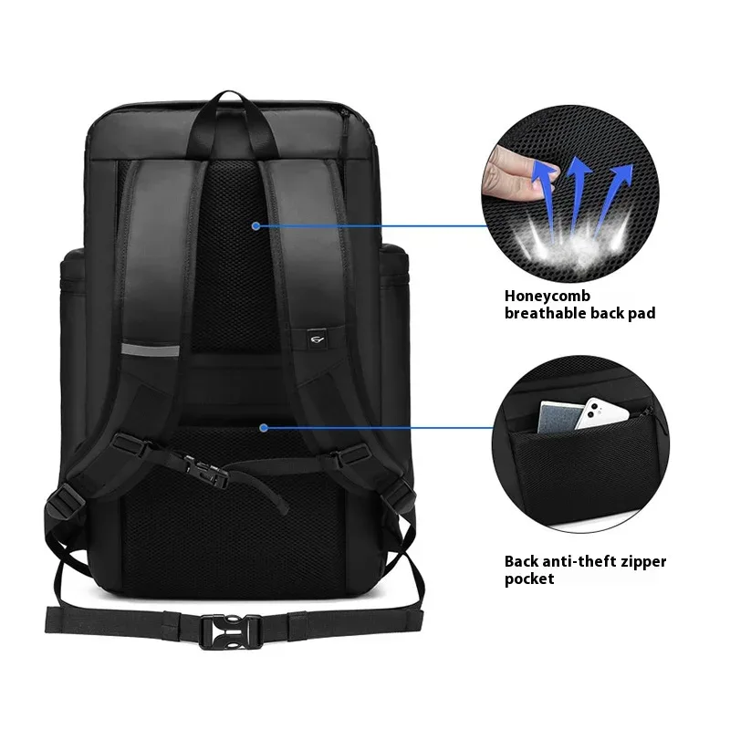 sac à dos de voyage de grande capacité pour hommes, sac à dos de randonnée imperméable de 50l avec sac à chaussures séparé, sac à dos pour ordinateur portable de travail