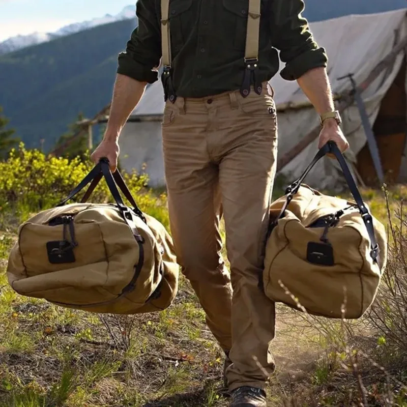 tailleur brando american vintage 70222 sac de voyage en toile cirée à l'huile lourde grande capacité 58*33*28 cm sac à bandoulière portable