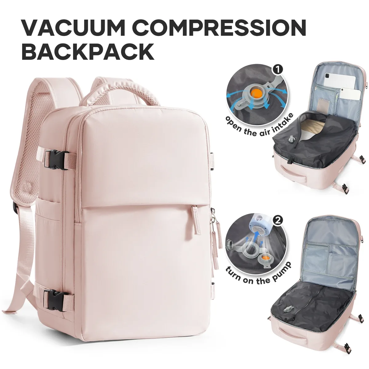 sac à dos sous vide easyjet sac de cabine 45x36x20 sac à dos, bagage à main sac à dos de cabine femmes hommes 15.6 pouces pochette d'ordinateur stockage sous vide
