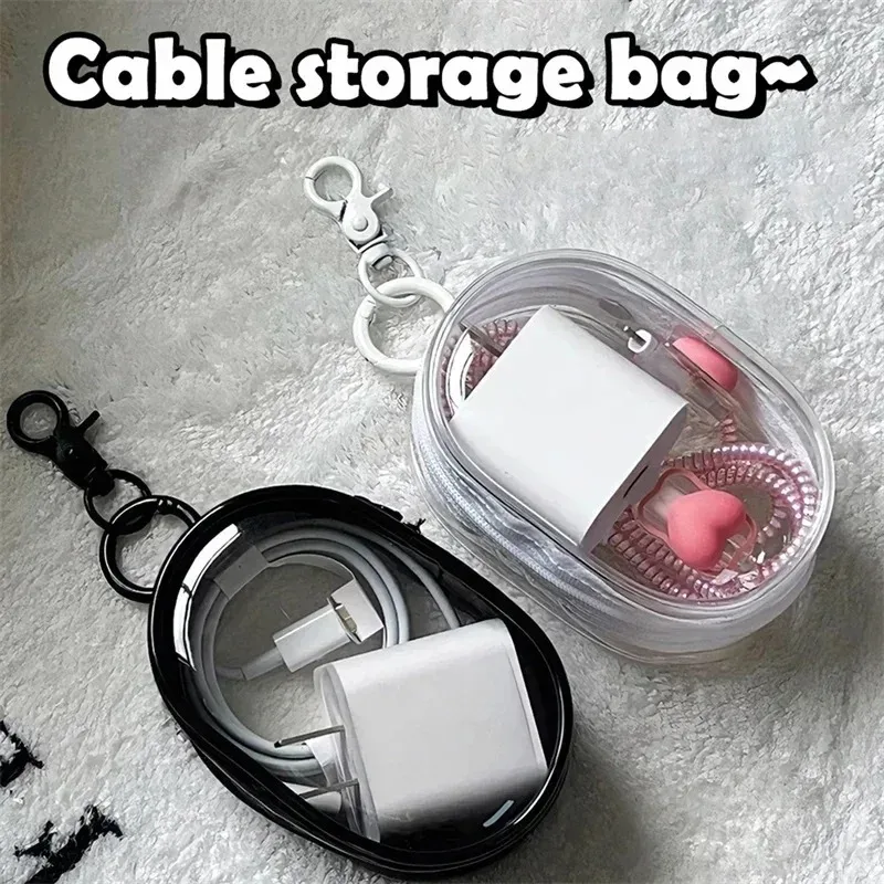 mallette de rangement pour chargeur, sac de rangement transparent pour câble de données, organisateur de voyage étanche, étui de protection pour chargeur