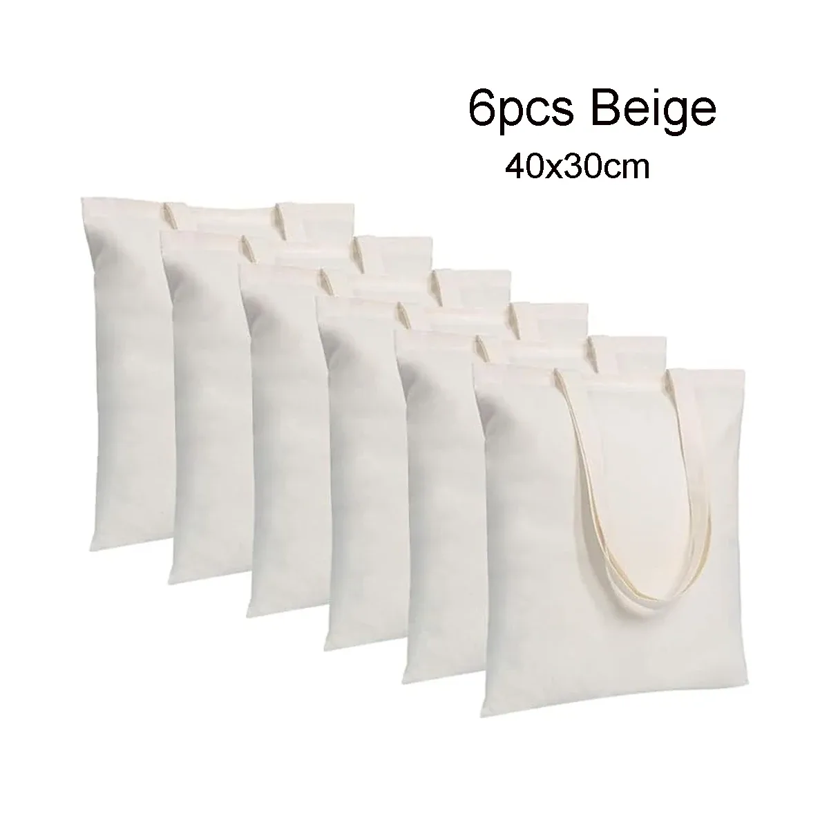 sacs fourre-tout vierges en polyester par sublimation, 6 pièces, blanc beige-40x30cm pour la saint-valentin, bricolage tie-dye, souvenirs et événements