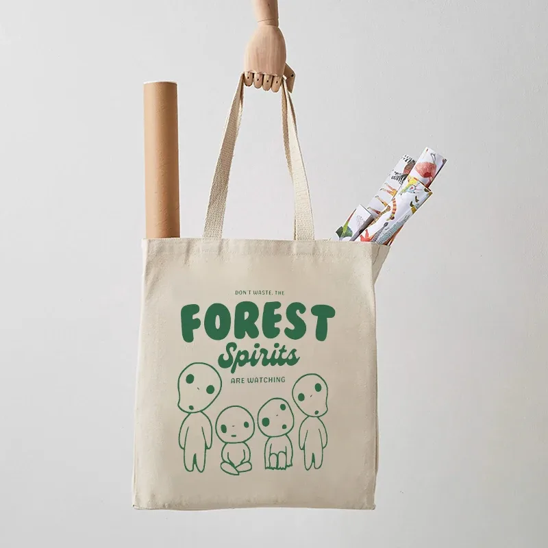 sac fourre-tout kawaii forest spirits, sacs initiés en toile 03commute, cadeau pour fille azole, grande capacité, évaluation de voyage et de shopping