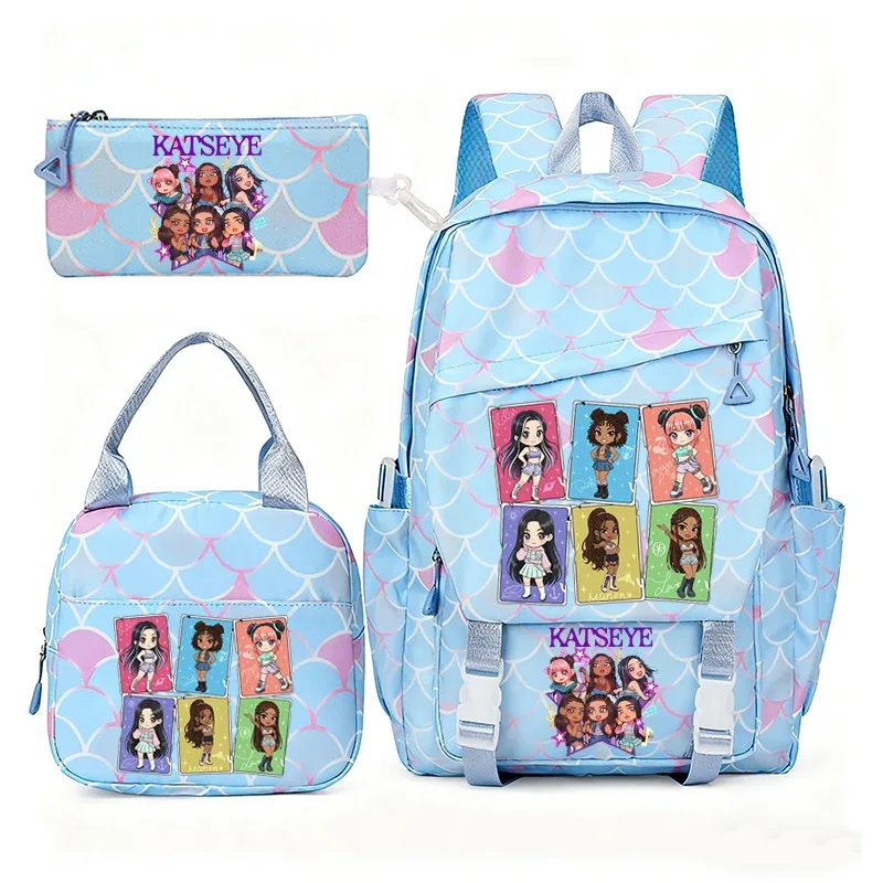 katseye musique sacs à dos pour filles garçons 3 pièces voyage haute capacité étudiants sacs d'école couleur fraîche ordinateur portable mochilas yk2
