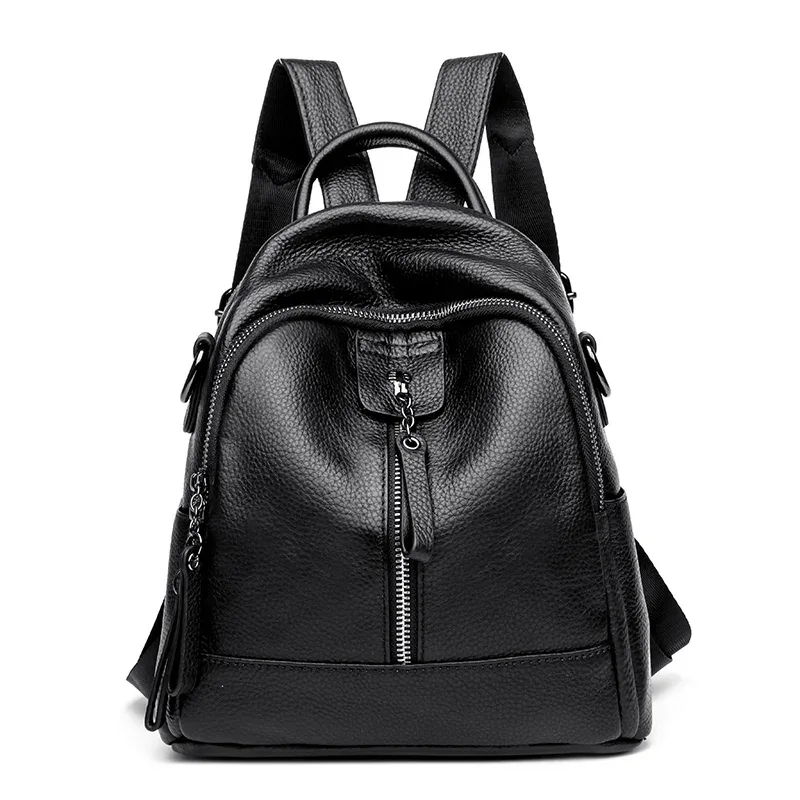 sac à dos en cuir de vache 2021 souple pour jeunes filles et femmes, accessoire de mode avec couche supérieure en véritable peau de vache, pour livre, style sac à dos, 100%