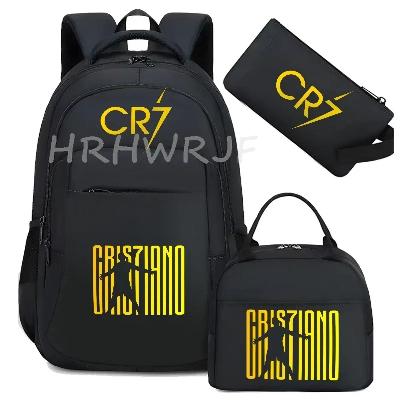 sacs à dos de sport cr7, 3 pièces, camouflage, double épaule, pour ordinateur portable, grande capacité, pour femmes et hommes, voyage, mochila pour usage occasionnel