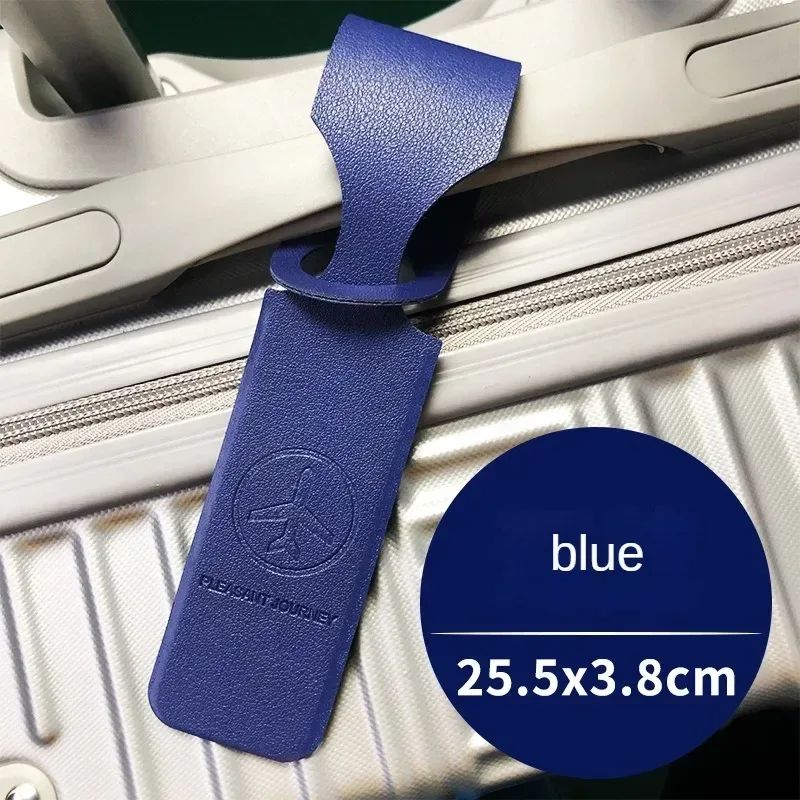 étiquette de bagage en cuir pu jaune pour hommes et femmes, étiquette d'identification de valise portable, sac d'embarquement, porte-étiquette, accessoires de voyage