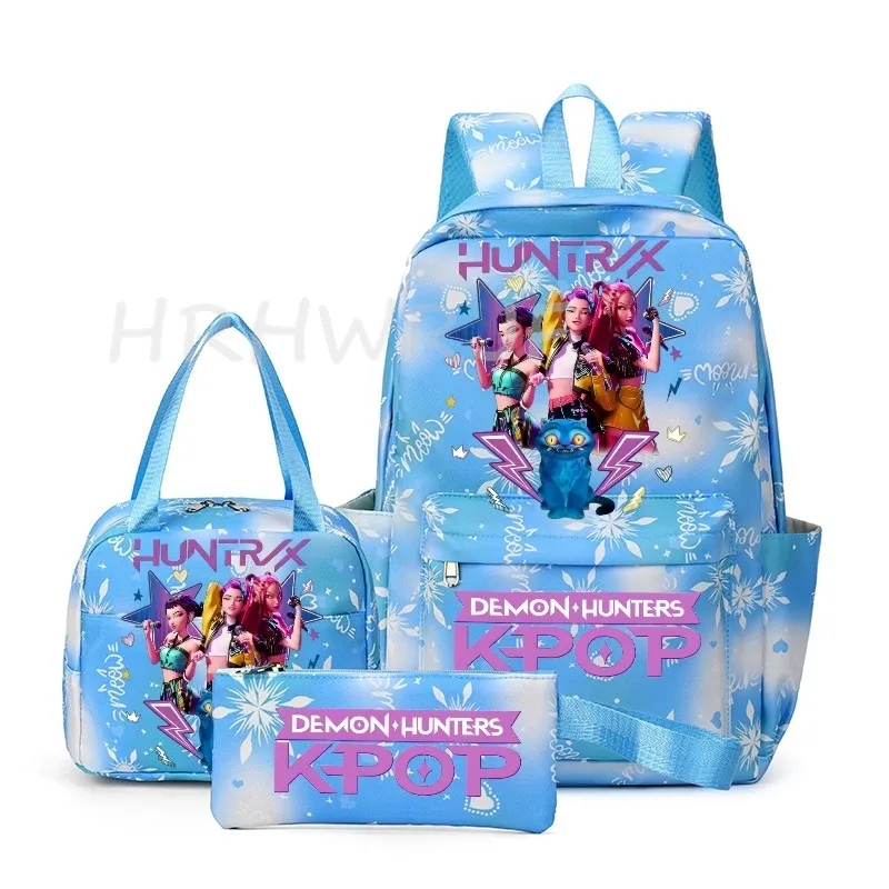 sac à dos kpop demon hunters, simple, grande capacité, pour le sport, les voyages, les étudiants, les ordinateurs portables, les sacs d'école, les loisirs, 3 pièces yk2