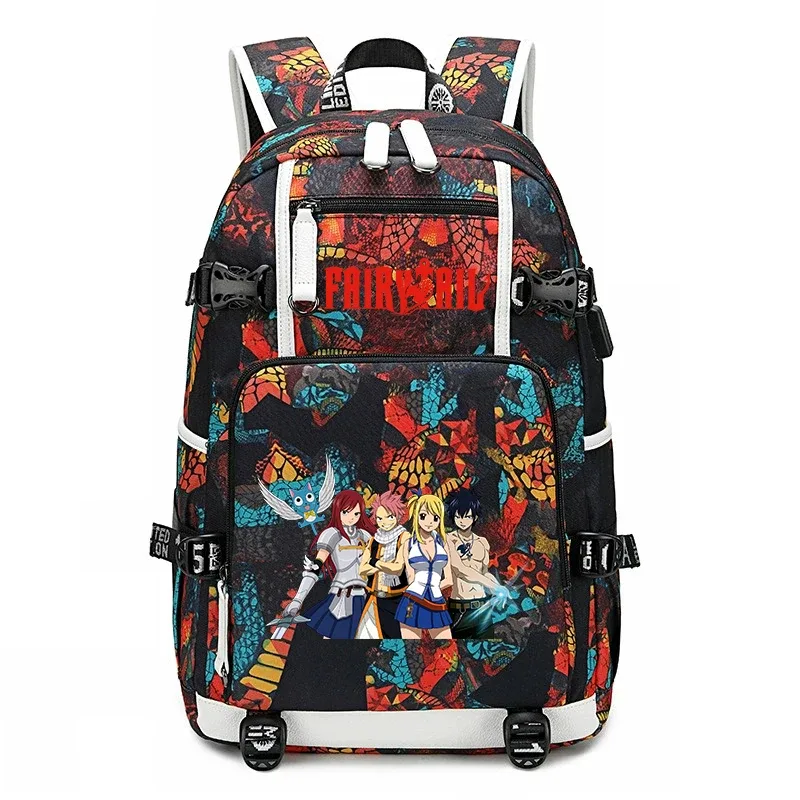sac à dos d'école imprimé fairy tail anime, grande capacité, sac à livres pour adolescents et enfants, sac à dos de voyage décontracté