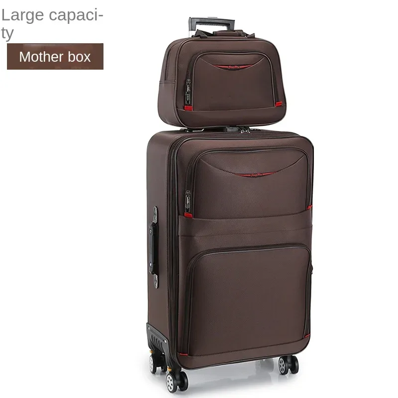 valise de grande capacité avec serrure à combinaison, bagage de voyage embarqué, boîtier de chariot en tissu oxford imperméable de 28 pouces surdimensionné