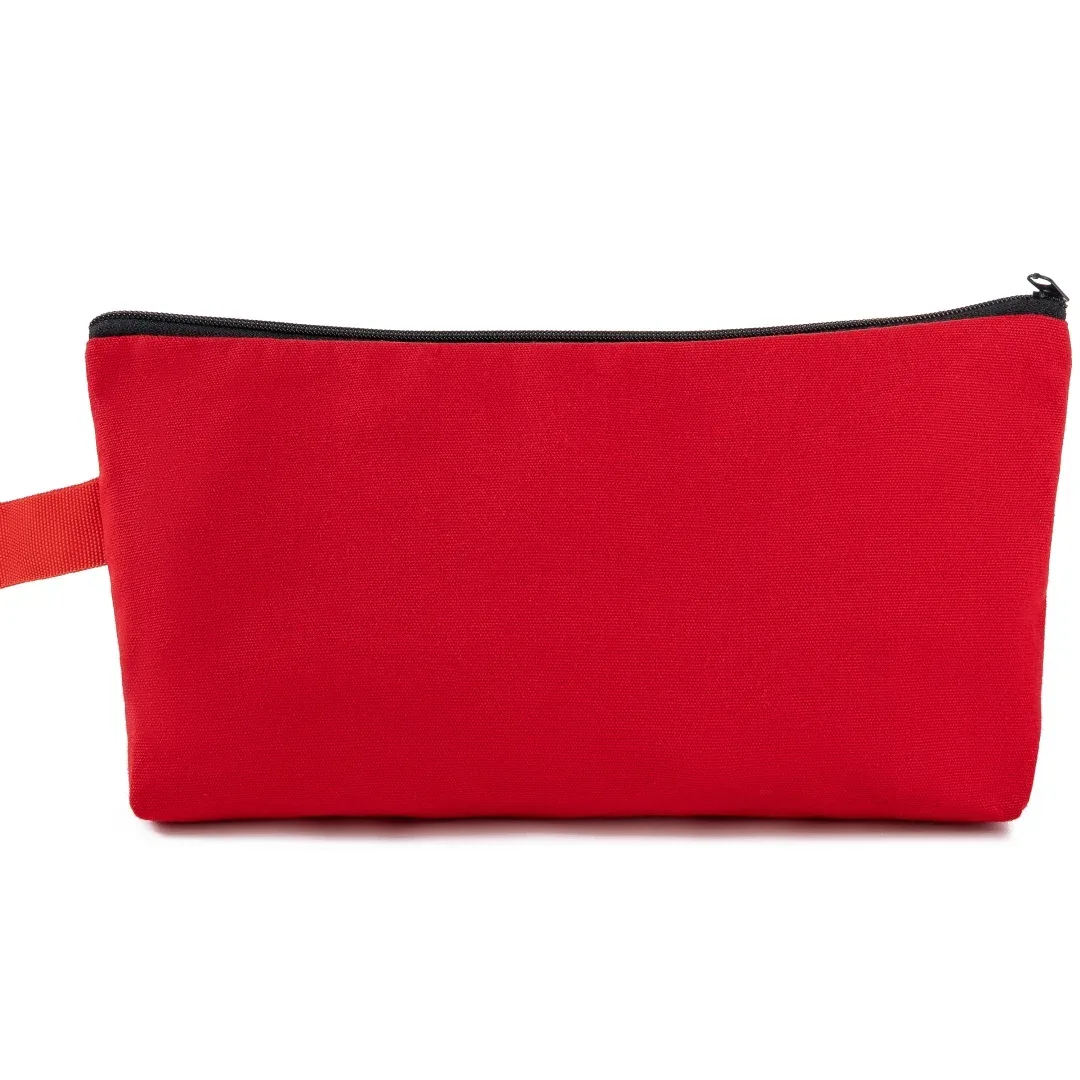 10-100 pièces de pochettes de maquillage en toile personnalisées, grande capacité, trousse à crayons avec crochet, sac de rangement pour papeterie, cadeau portable pour bureau et fête