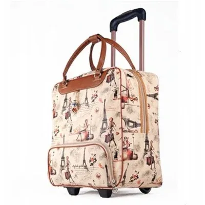 sac de voyage pour femmes, sac de voyage d'affaires sur roulettes, sacs à roulettes de grande capacité, valise rétro pour filles