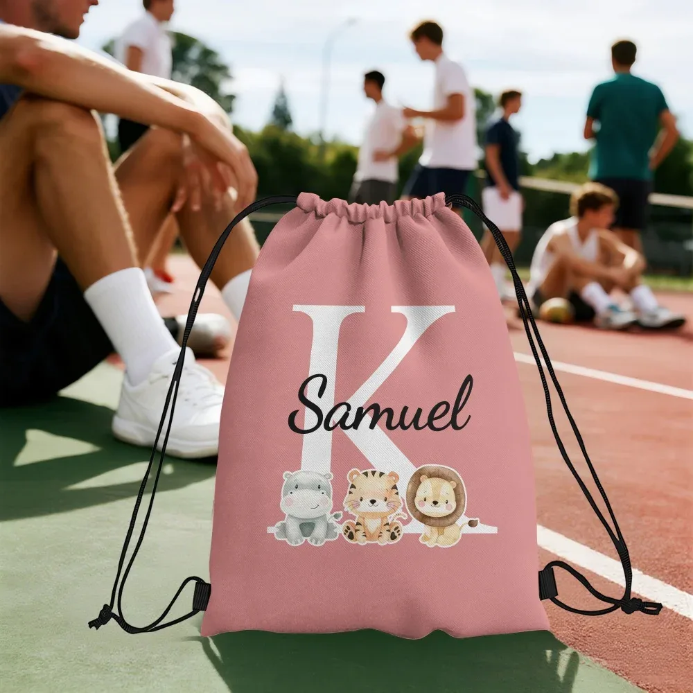sac à dos personnalisé durable - sac à cordon avec initiales personnalisées, texte/message diy, sac à livres, cadeaux de fête d'anniversaire, cadeau de noël