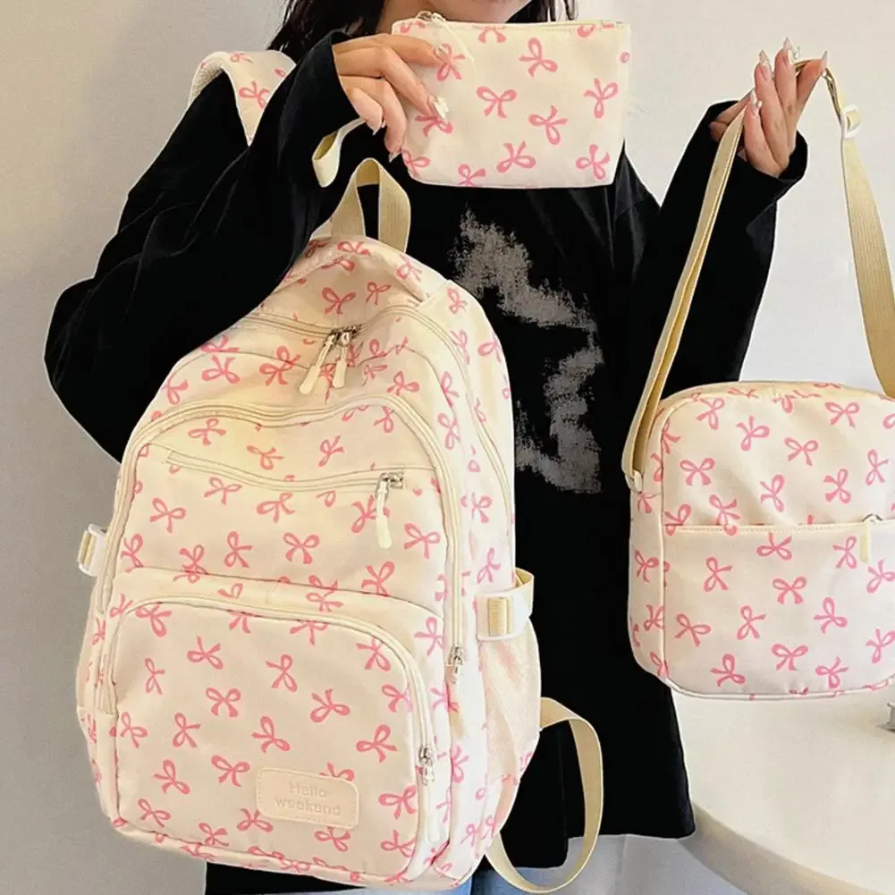 3 ensembles sac à dos de grande capacité sac d'école en nylon sangle réglable sac d'université sac à dos de voyage sac à dos d'étudiant