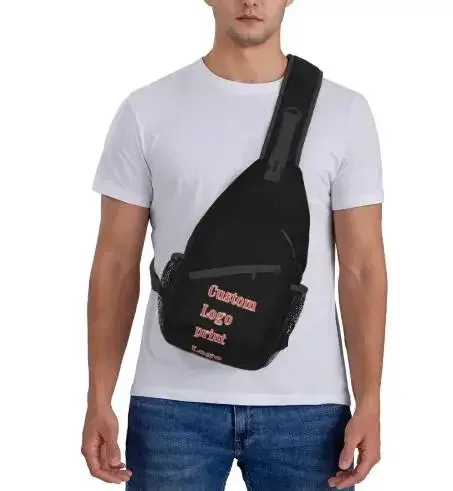 sac à dos à bandoulière avec logo personnalisé pour homme, sac de poitrine initié pour la randonnée