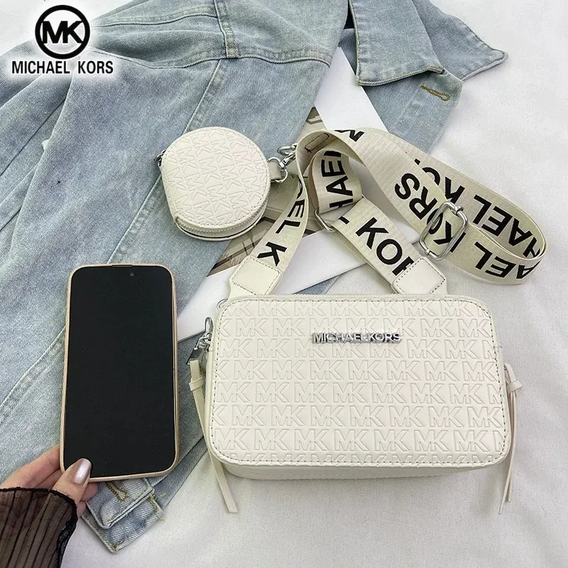 sac bandoulière décontracté et tendance michael kors 2026 pour femme, sac appareil photo avec logo mk, sac mère-enfant, sac de trajet