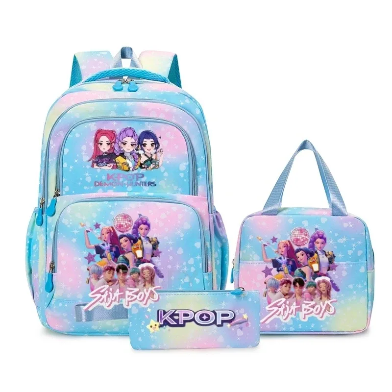 sacs à dos kpop colorés pour garçons, rumi mira zoey huntr/x saja, sacs d'école décontractés, sacs de voyage imprimés, mochila