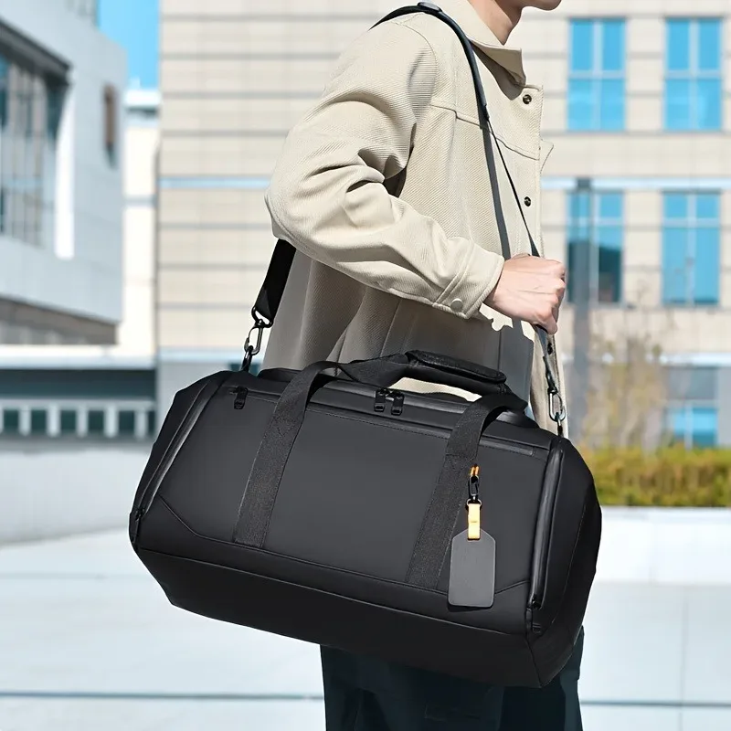 sac de voyage de grande capacité pour hommes, sac de sport spacieux avec plusieurs compartiments, sac de week-end pour une nuit, sac de voyage