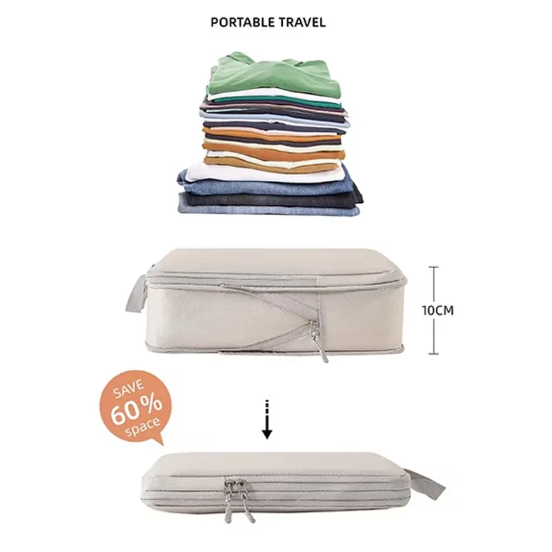 ensemble de cubes de compression étanches pour vêtements, sacs organisateurs de bagages, sacs de compression de voyage, organisateurs de sous-vêtements pour valises