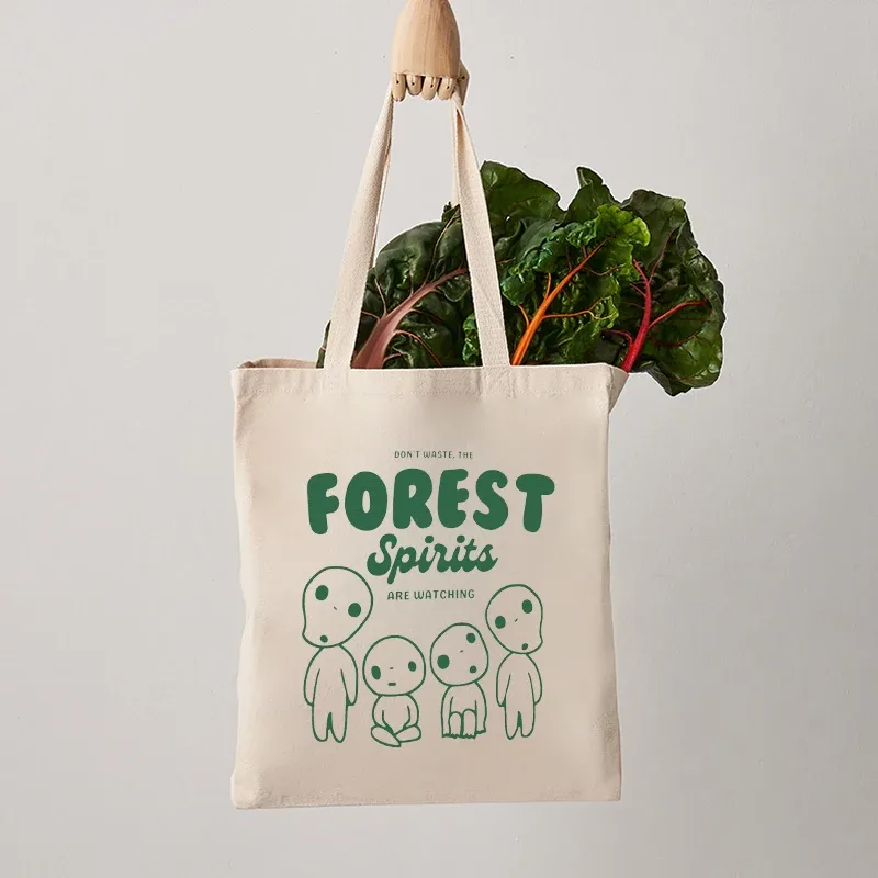 sac fourre-tout kawaii forest spirits, sacs initiés en toile 03commute, cadeau pour fille azole, grande capacité, évaluation de voyage et de shopping