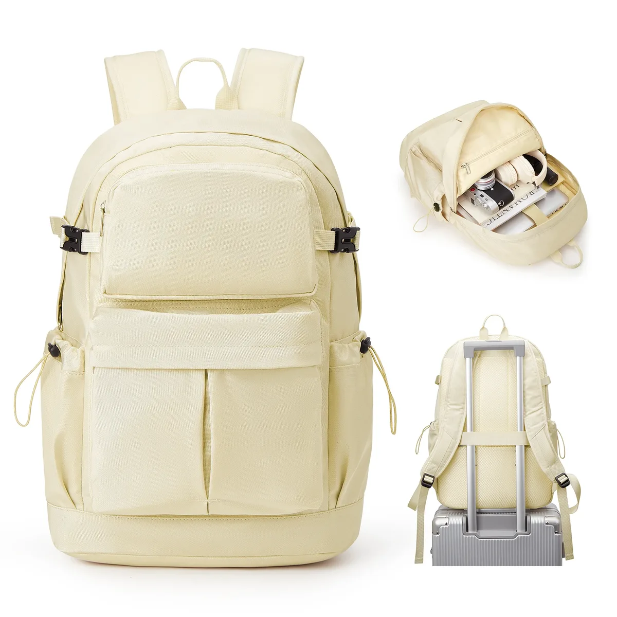 sac à dos scolaire noir étanche 15,6 "sac pour ordinateur portable décontracté léger travail voyage sac à dos pour hommes femmes collège randonnée sacs à dos