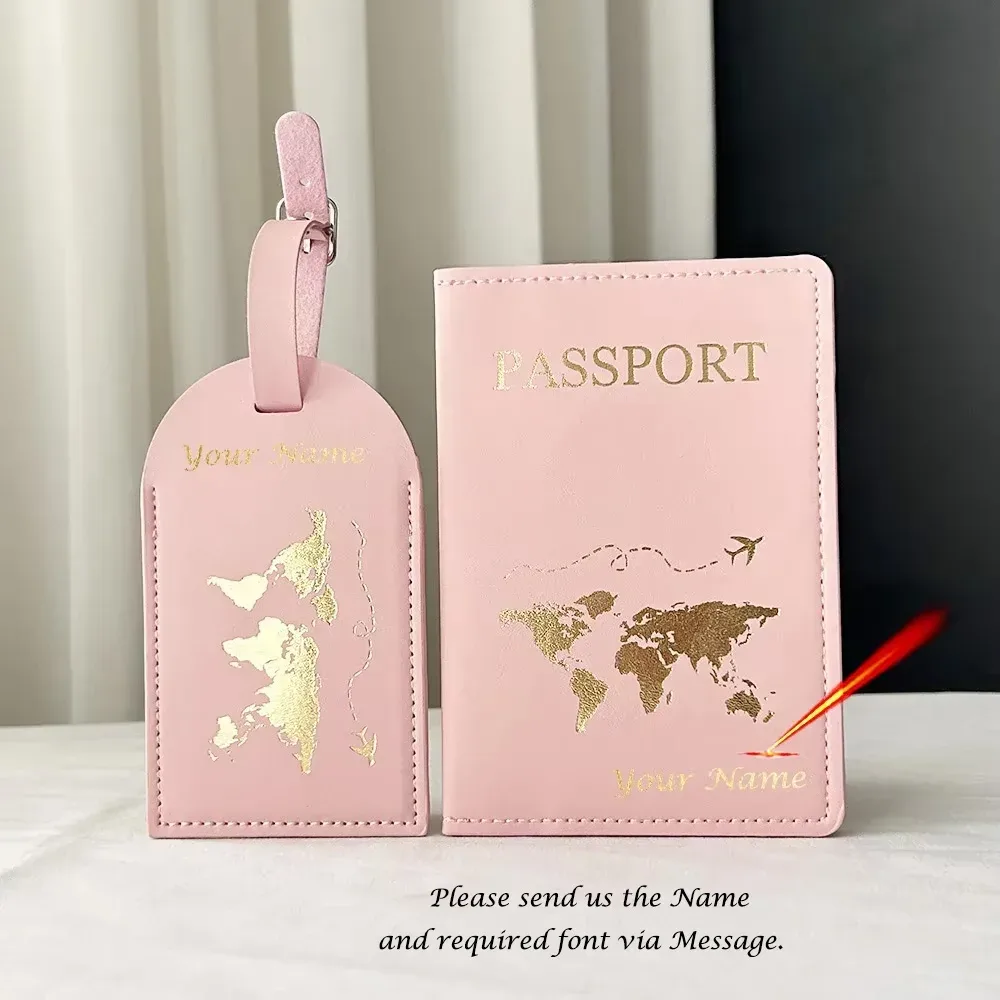 protege passport personalisé prenom avec étiquettes à bagages, couverture passeport personnalisé carte de l'ue, étui mignon, portefeuille de voyage, accessoires de voyage