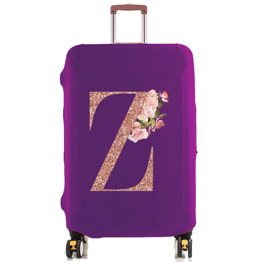 housse de protection pour bagages de 18 à 32 pouces, accessoires de voyage, tissu extensible illimité en or rose, housse anti-poussière, boîtier de chariot