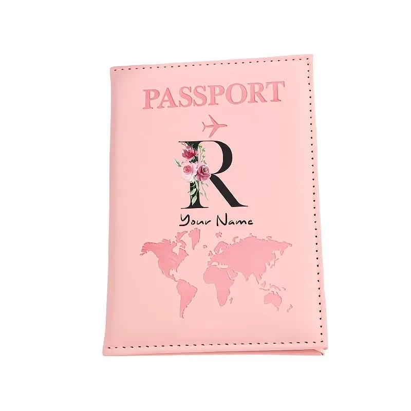 étui de passeport personnalisé, cadeau de voyage personnalisé avec nom/texte pour hommes, femmes, voyageurs - portefeuille porte-passeport léger et à fermeture ouverte