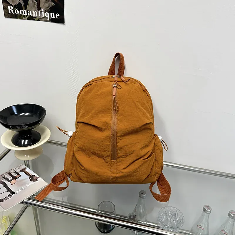 nouveau sac à dos en nylon 2026 – sac à dos décontracté pour voyage et usage quotidien, grande capacité, sac à dos scolaire souple plissé multicolore