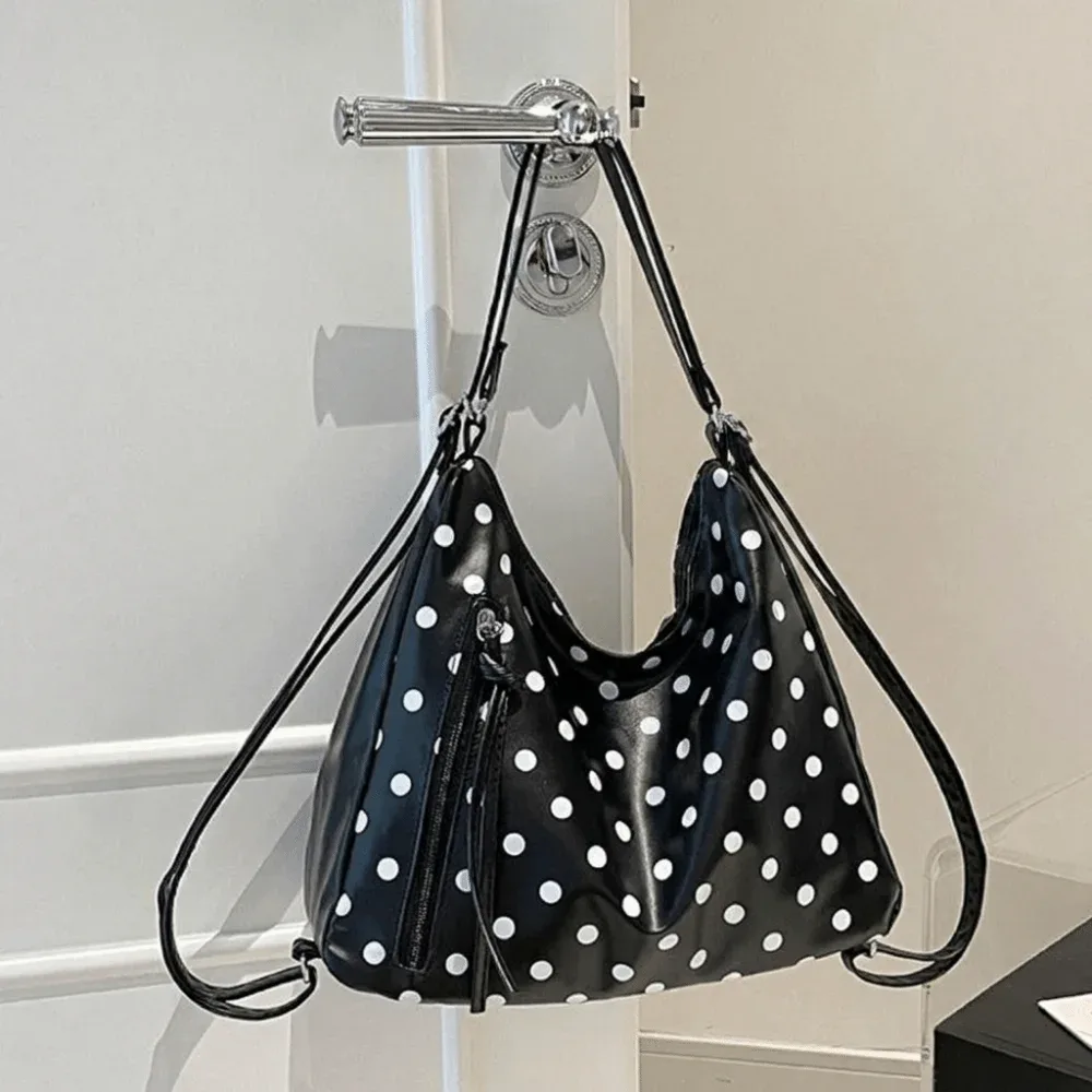 sac à bandoulière en cuir pu à pois, grande capacité, léger, sac fourre-tout, sac sous le bras, sac à dos, sac seau, cadeau pour femme
