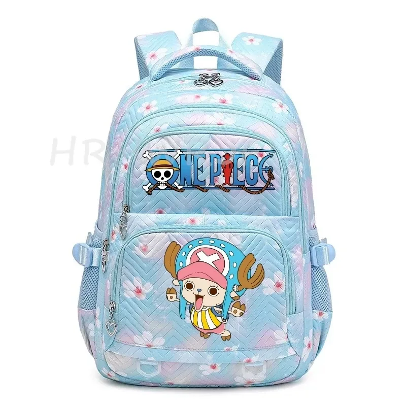 sacs à dos anime one piece légers avec fermoir, imprimé violet monkey d luffy, pour garçons et filles, grande capacité, pour adolescents, ordinateur portable, école, voyage, mochila