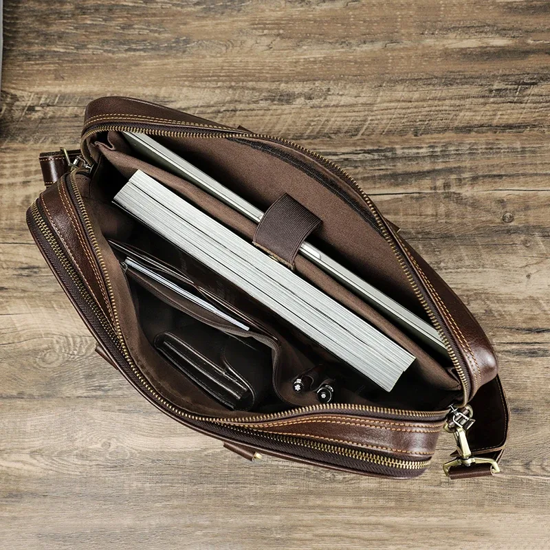 contact's-sac à main en cuir group pour ordinateur portable, sacoche de bureau, pour homme d'affaires, bombes, 16 pouces