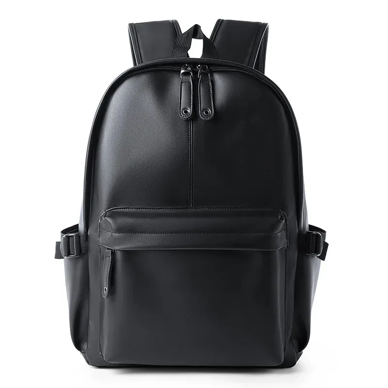sac à dos de luxe en cuir pu souple pour hommes, sacs pour ordinateur portable de 15 pouces, sacs de voyage de grande capacité, cartable d'étudiant