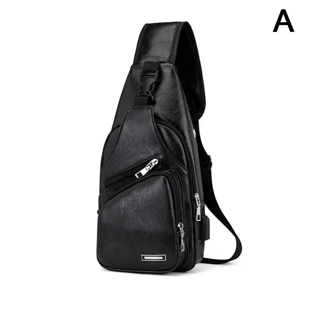 sac de poitrine de chargement usb pour hommes, sac à bandoulière de voyage, sac de messager masculin, sac de poitrine en cuir, sac à bandoulière de randonnée, p7i1