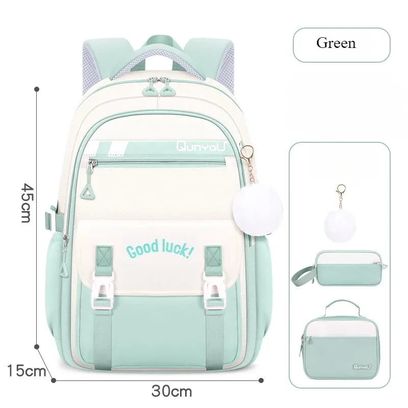 3 pièces/ensemble enfants école sac à dos pour les filles avec boîte à déjeuner porte-crayon ensemble primaire primaire moyen lycée école sacs à livres