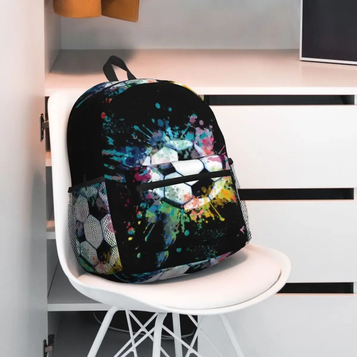 Sac à dos de football pour étudiants, sac d'école pour enfants, sac à bandoulière pour ordinateur portable pour garçons et filles
