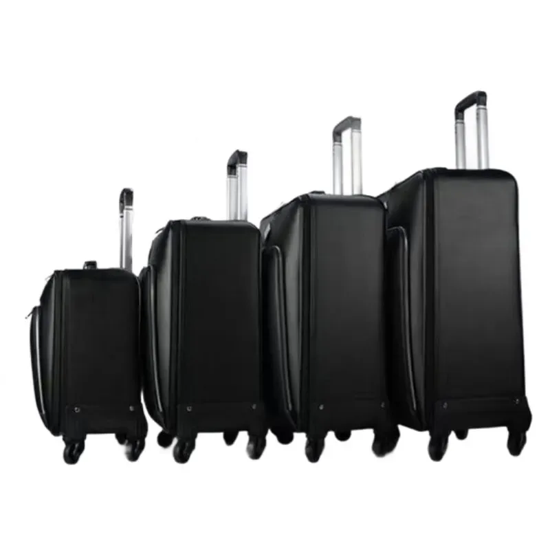 valise à roulettes en cuir véritable, bagage à main de 16 20 22 24 pouces avec 4 roulettes, valise de voyage d'affaires