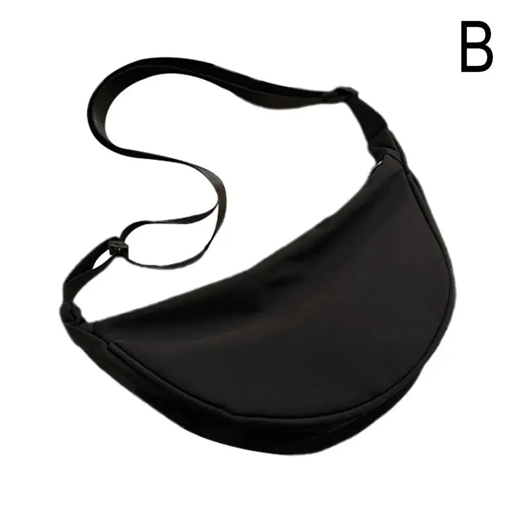 sac à bandoulière en nylon pour femmes, mode portable décontracté hobos sport poitrine sac sous les bras étudiants forme de boulette sac à bandoulière