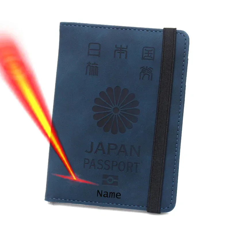couverture de passeport japonaise personnalisée avec noms, étui de protection, porte-passeport japonais, cadeaux personnalisés