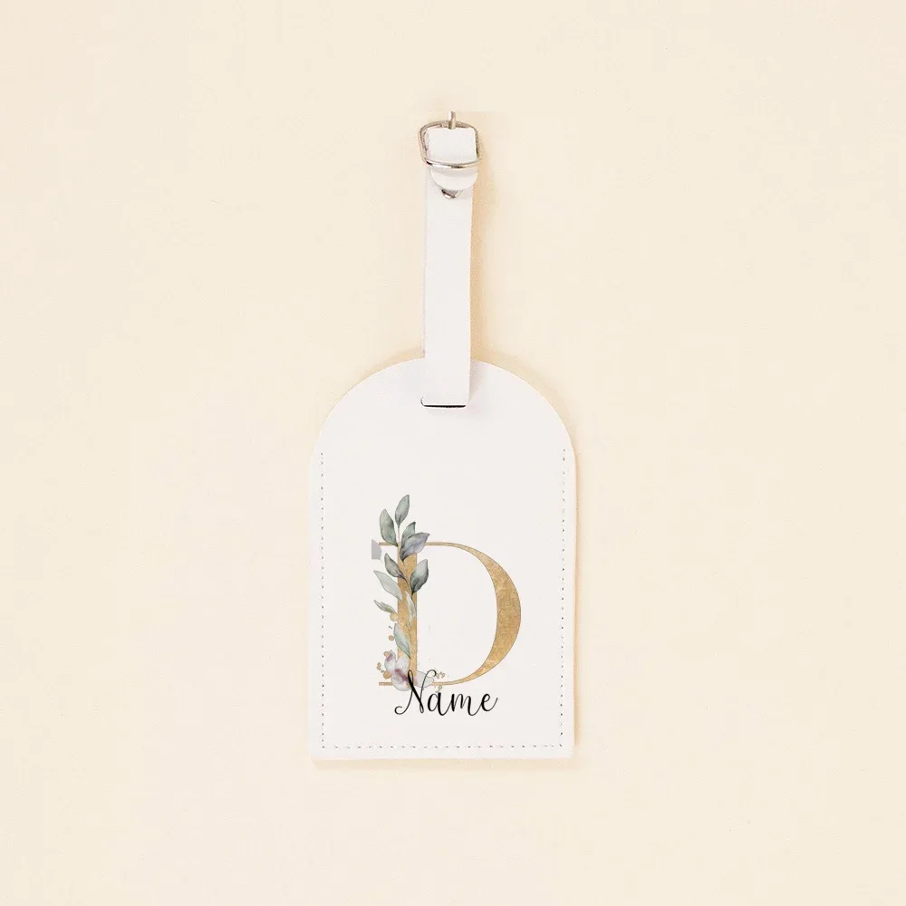 étiquette de bagage en cuir pu personnalisée initiale avec nom étiquette d'identification de valise étiquettes de sac à bagages accessoire de voyage cadeaux de mariage