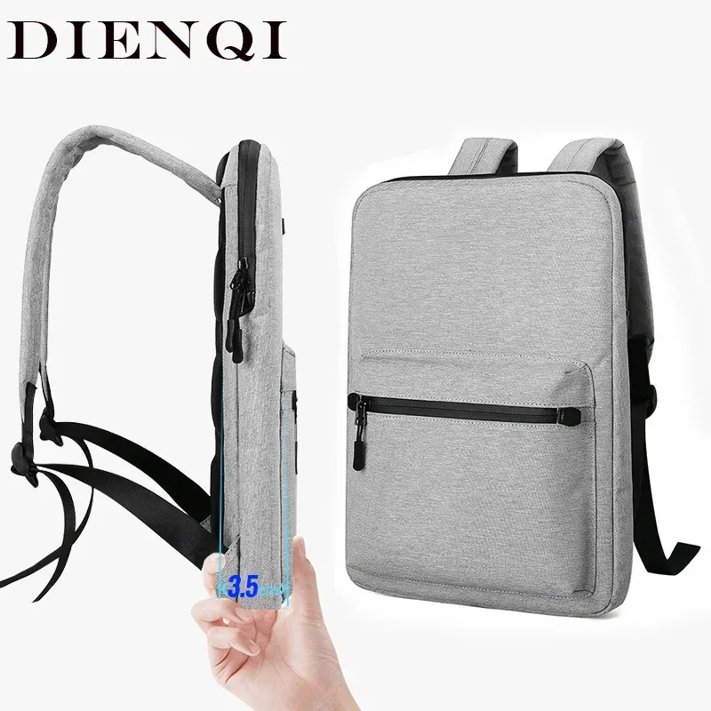 dienqi nouveau sac à dos pour ordinateur portable ultra-mince pour ordinateur portable 14 "15.6" homme sac multi-usage femmes hommes sac de travail étanche mince ordinateur sac à dos