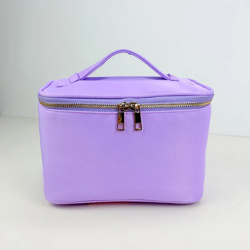 nouvelle trousse de maquillage portable en nylon imperméable 2025, sac de toilette de voyage, trousse de maquillage grande capacité, mini valise de voyage portable di
