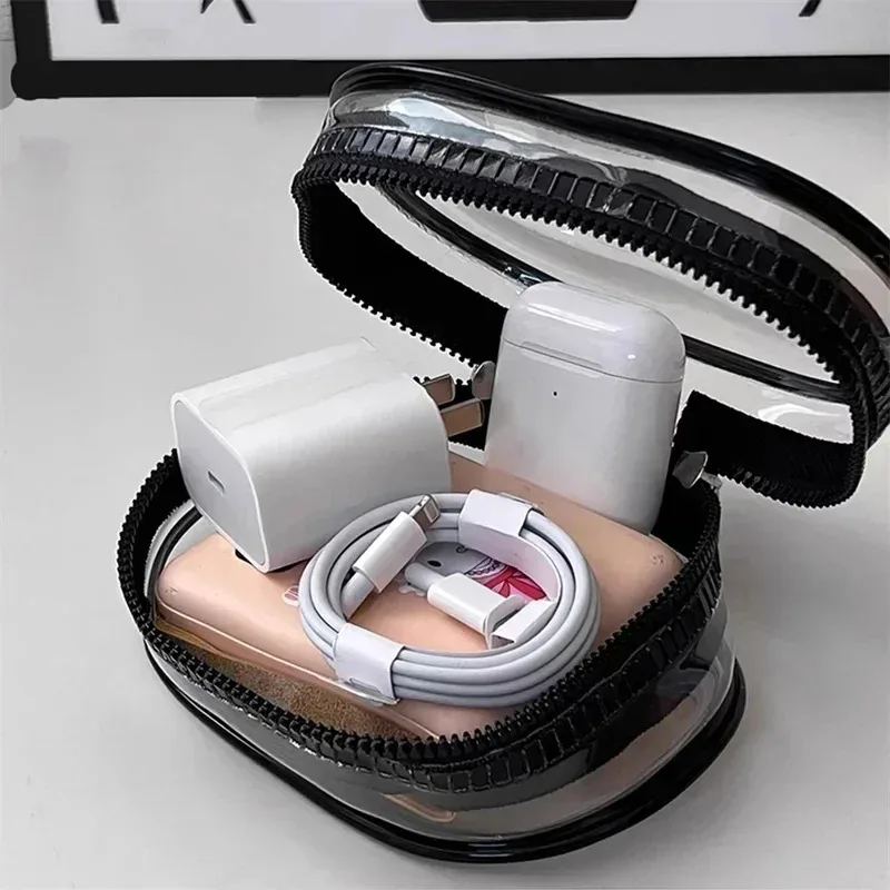 mallette de rangement pour chargeur, sac de rangement transparent pour câble de données, organisateur de voyage étanche, étui de protection pour chargeur