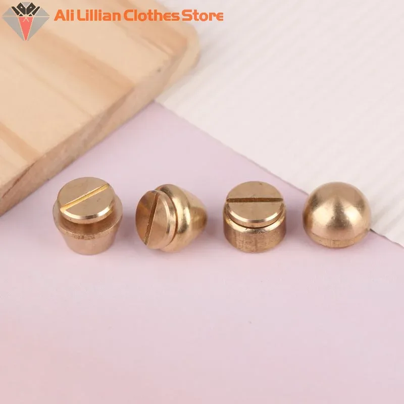 5 jeux de rivets et vis en laiton massif de haute qualité, bricolage de sac en cuir, décoration de valise, pieds de bouton, accessoires de rivets