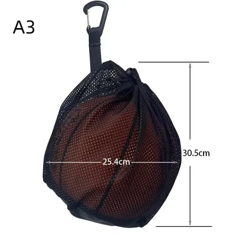 sac de sport portable 1 pièce, très grand, en maille, avec cordon de serrage et poche zippée, pour le football, le basketball, le volleyball.