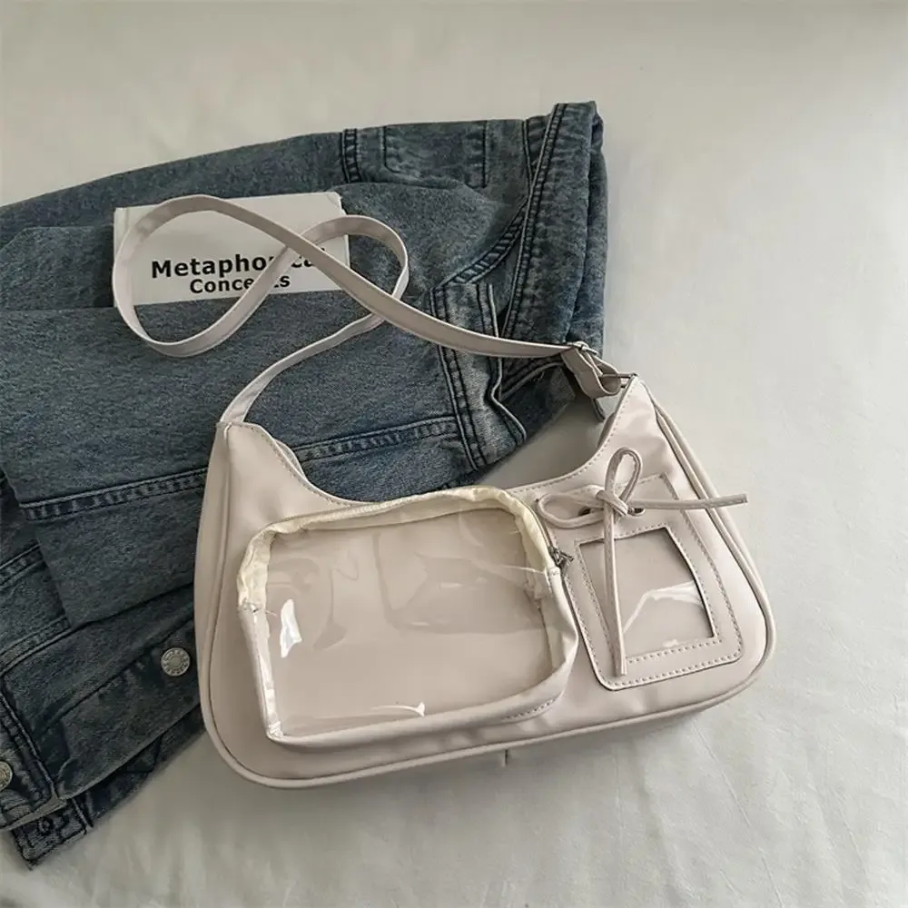 y2k coréen transparent ita sac filles doux lolita jk sac à main mode école sac à bandoulière harajuku anime badge affichage sac fourre-tout