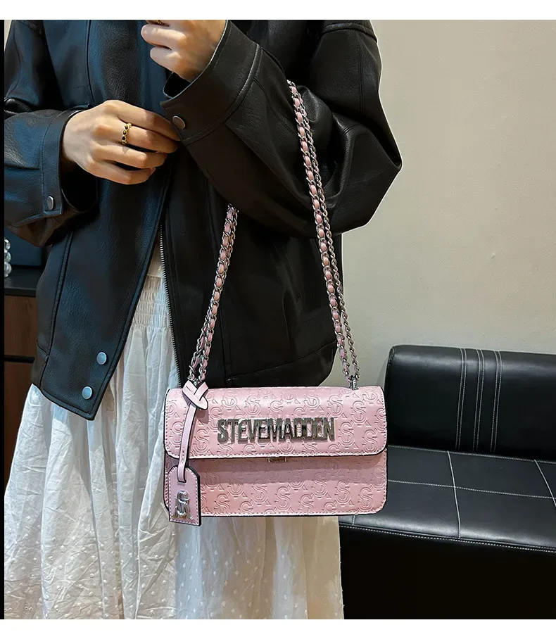 Nouveau Sac à Main Carré à Chaîne Steve Madden 2026, Sac à Bandoulière Simple et Tendance de Haute Qualité, Sac Porté Croisé