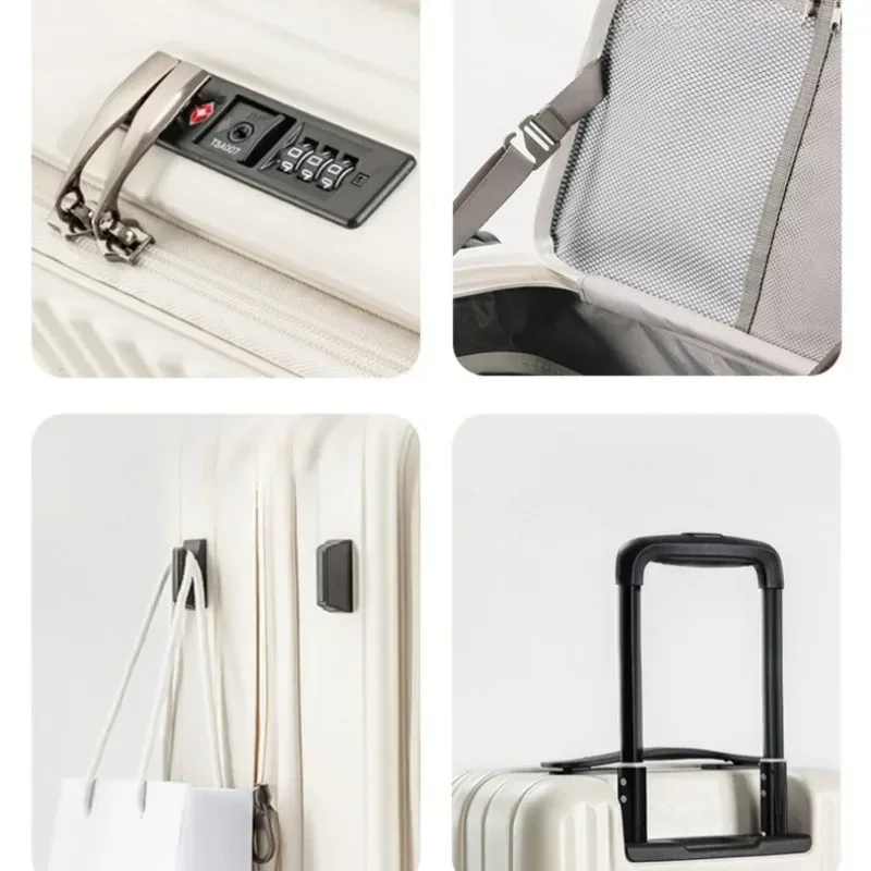 valise de voyage légère à roulettes, extensible et multifonctionnelle, à coque rigide en pc de 20 pouces, à ouverture frontale, 2025