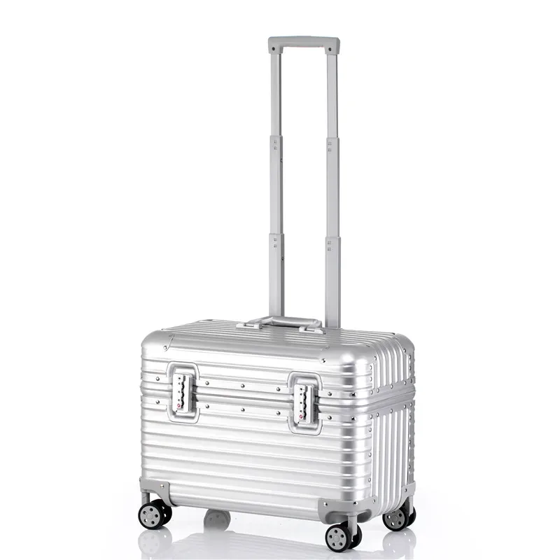 bagage à main moderne en alliage d'aluminium et magnésium, 18/20/22 pouces, approbation de l'air, chariot en aluminium, valise de taille de cabine portable